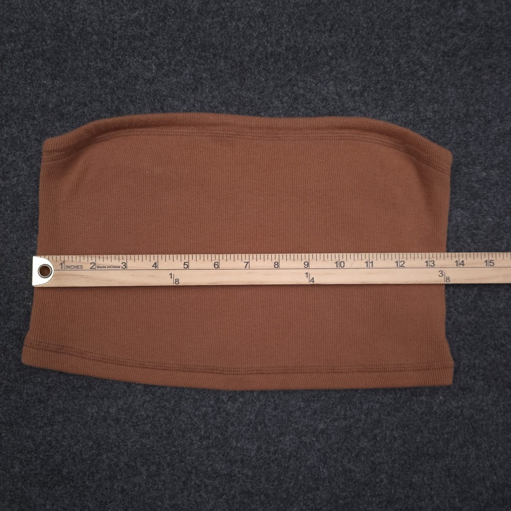 Abercrombie & Fitch XL Ribbed Tube Top Brown Y2K Style Coastal Summer Strapless - Picture 4 of 6
